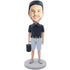 Male In Black T-shirt Carrying A Bucket Custom Figure Bobblehead