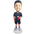 Male In Black T-shirt Holding A Cup Of Coffee Custom Figure Bobblehead