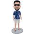 Male In Blue Floral Shirt Custom Figure Bobbleheads