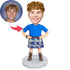 Male In Blue Scottish Dress Custom Figure Bobbleheads