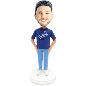 Male In Dodgers Jersey Custom Figure Bobblehead