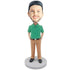Male In Green T-shirt And Hands In Pockets Custom Figure Bobblehead