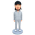 Male In Grey Sweater Custom Figure Bobbleheads
