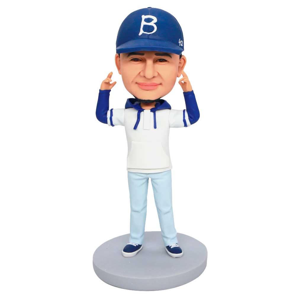 Male In Hooded Sweater Custom Figure Bobbleheads