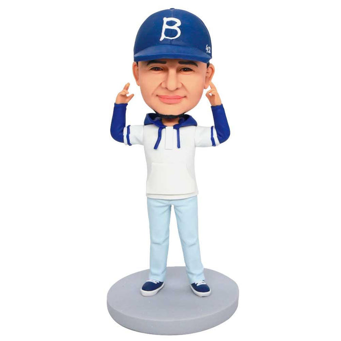 Male In Hooded Sweater Custom Figure Bobbleheads
