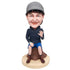 Male In Hoodie Sitting On A Stump Custom Figure Bobbleheads