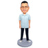Male In Light Blue Shirt Custom Figure Bobbleheads