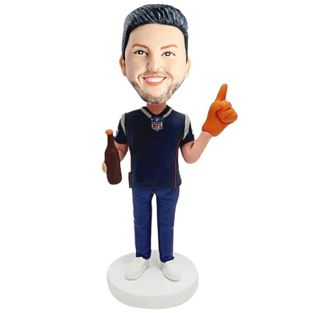 Male In NFL Jersey Custom Figure Bobblehead