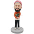 Male In Orange Hoodie And Toting A Chest Package Custom Figure Bobblehead