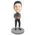 Male In Red And Green Shirts And One Hand OK Sign Custom Figure Bobblehead