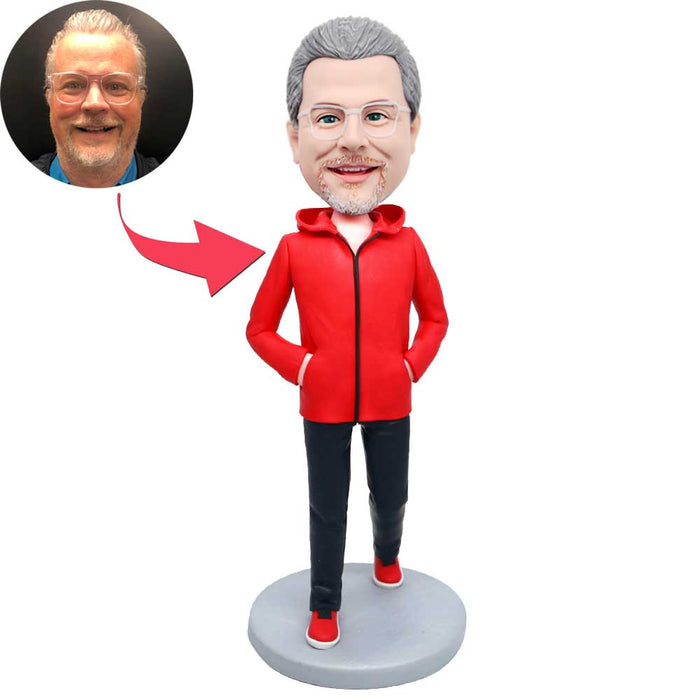 Male In Red Coat Custom Figure Bobbleheads