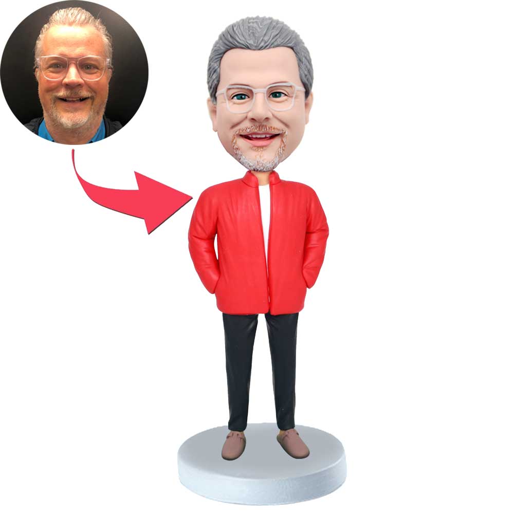 Male In Red Jacket Custom Figure Bobbleheads