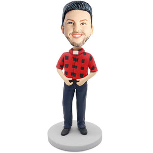 Male In Red Plaid Shirt Custom Figure Bobbleheads