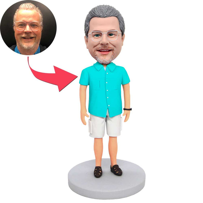 Male In T-shirt And Shorts Custom Figure Bobbleheads