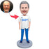 Male In White Dodgers T-shirt Custom Figure Bobbleheads