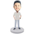 Male In White Polka Dot Shirt Custom Figure Bobblehead