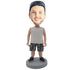 Male In White Vest And Camouflage Shorts Custom Figure Bobblehead