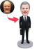 Male Lawyer In Black Suit Carrying A Briefcase And A Book Custom Figure Bobbleheads
