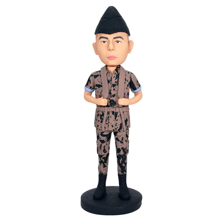 Male Military Army Camouflage Uniform Soldier Custom Figure Bobbleheads