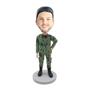 Male Military Medical In Camouflage With Stethoscope Custom Figure Bobblehead