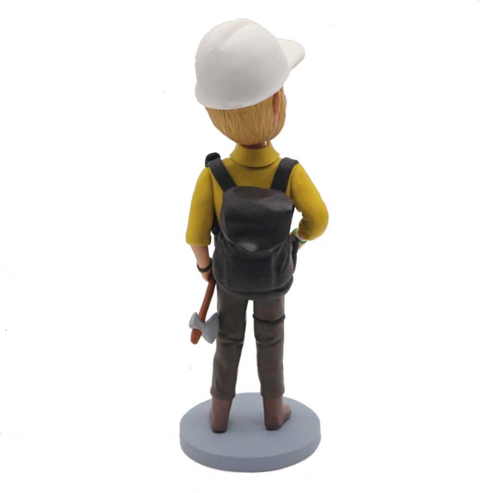 Male Mountaineers With Hiking Bags And Axes Custom Figure Bobblehead