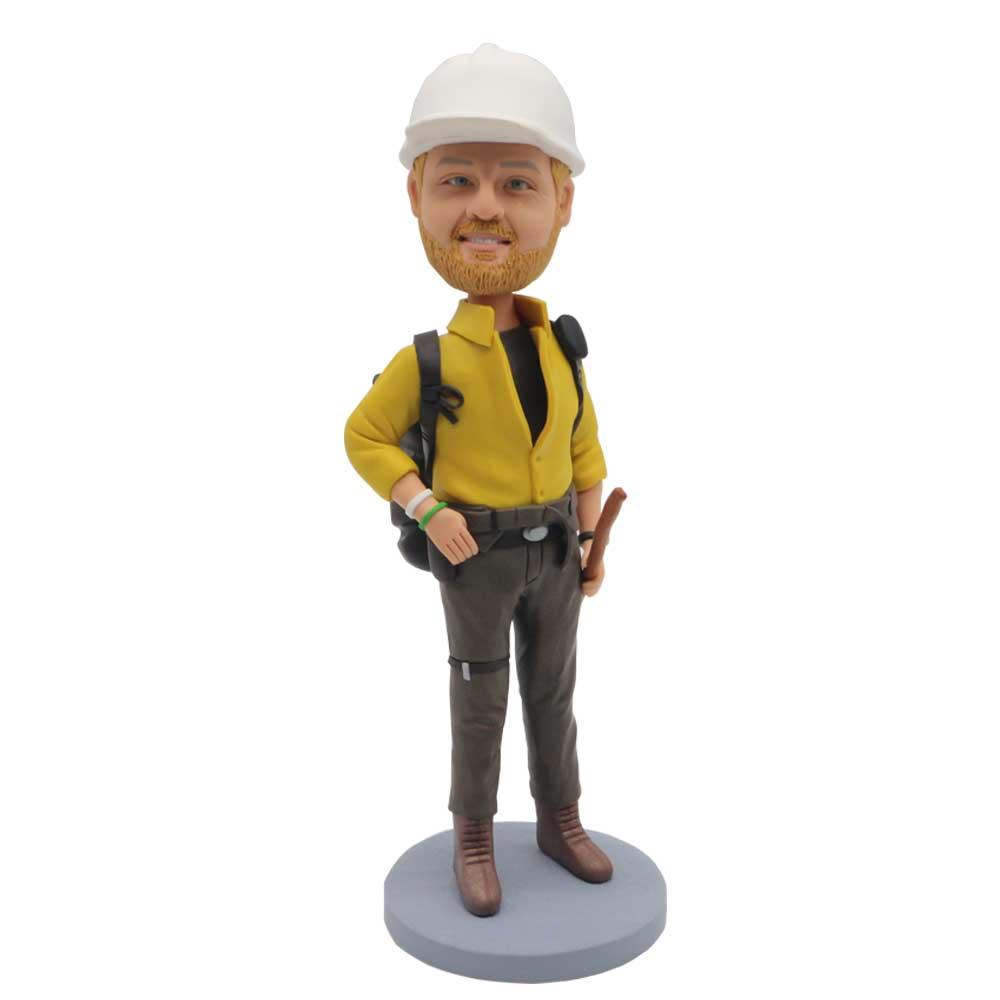 Male Mountaineers With Hiking Bags And Axes Custom Figure Bobblehead