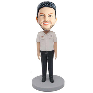 Male Navy In White Navy Uniform Custom Figure Bobblehead