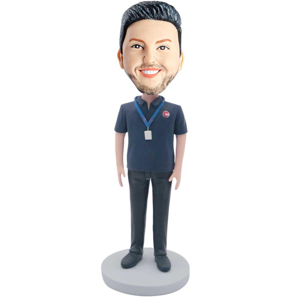 Male Office Staff Custom Figure Bobblehead