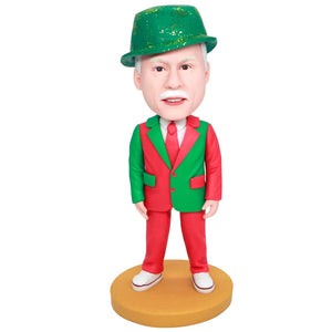 Male Performers In Red And Green Suit Custom Figure Bobbleheads