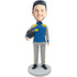 Male Racer In Professional Racing Suit Custom Figure Bobbleheads