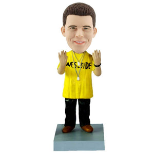 Male Rapper In Yellow T-shirt Custom Figure Bobblehead