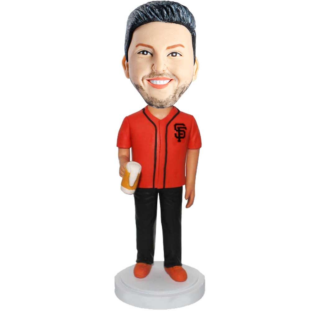 Male SF Fans With A Cup Of Beer Custom Figure Bobblehead