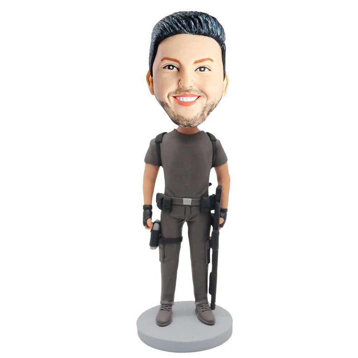 Male Sheriff Military Army Policeman In Combat Clothing Custom Figure Bobblehead