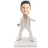 Male Singer In White Suit With A Microphone Custom Figure Bobblehead