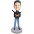 Male Spy In Casual Dress With Two Handguns Custom Figure Bobblehead