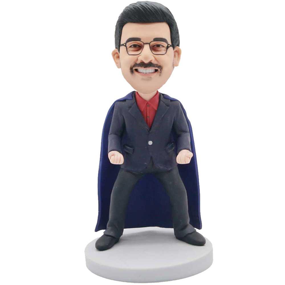 Male Super Office Business With Purple Cloak Custom Figure Bobblehead