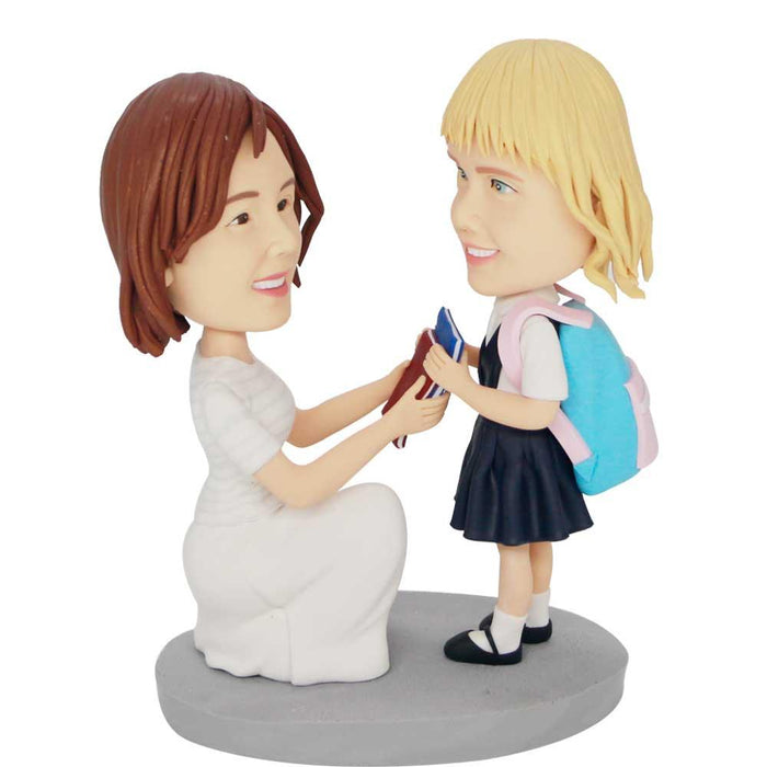 Mother's Day Gifts Mother Sends Daughter To School Custom Bobbleheads