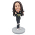 Mother's Day Gifts Female In Black Suit And A Hand For Victory Custom Figure Bobbleheads - Figure Bobblehead