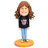 Mother's Day Gifts Female In Black Sweatshirt Custom Figure Bobbleheads