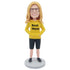 Mother's Day Gifts Female In Yellow Sweatshirt Custom Figure Bobbleheads