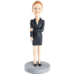 Office Lady with Suit Custom Figure Bobblehead - Figure Bobblehead