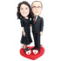 Office Couple In Black Business Attire Custom Figure Bobbleheads