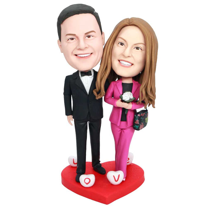Office Couple In Business Attire Custom Figure Bobbleheads
