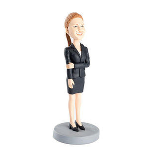 Office Lady with Suit Custom Figure Bobblehead - Figure Bobblehead