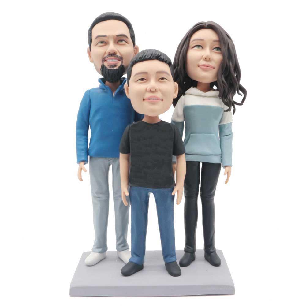 Parents And Son Custom Family Bobblehead