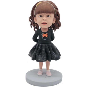 Pretty Girl In Black Skirt Custom Figure Bobbleheads