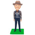 Retirement Male In Plaid Shirt And Overalls Custom Figure Bobbleheads