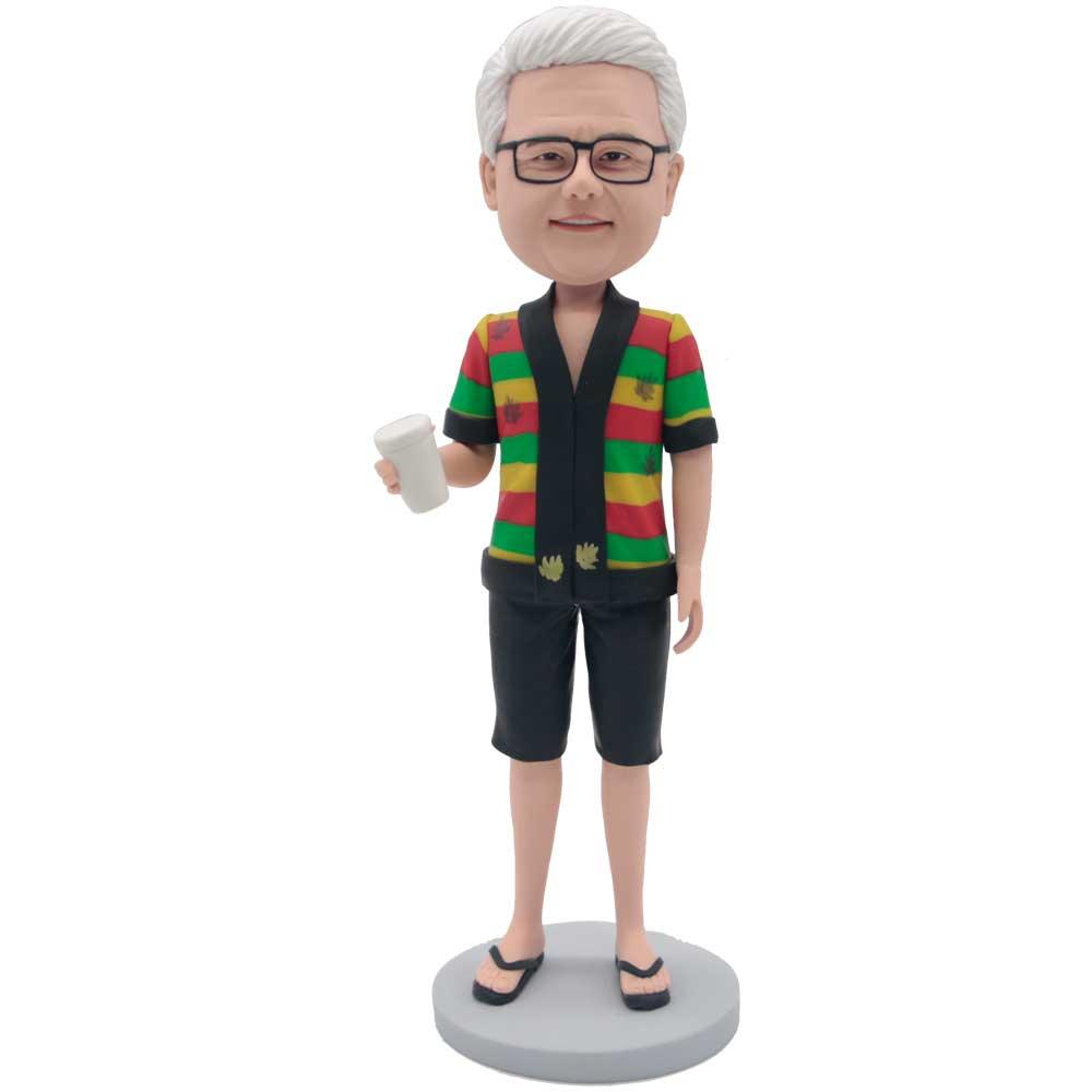 Retirement Men In Casual Clothes Custom Figure Bobblehead 