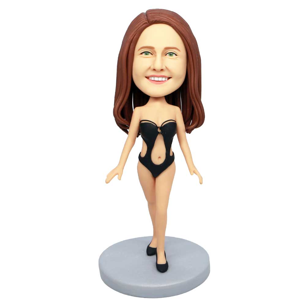 Sexy Female In Black Bikini Custom Figure Bobbleheads