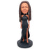 Sexy Female In Black Split Skirt Custom Figure Bobbleheads